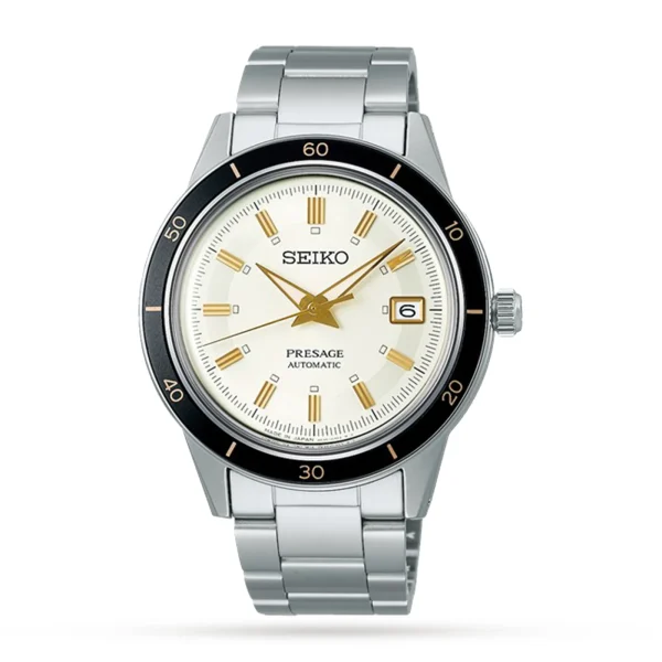 Seiko Presage Watches SRPG03J1 Style 60s Cream Seiko 2 Year Guarantee Silver 40mm Stainless Steel