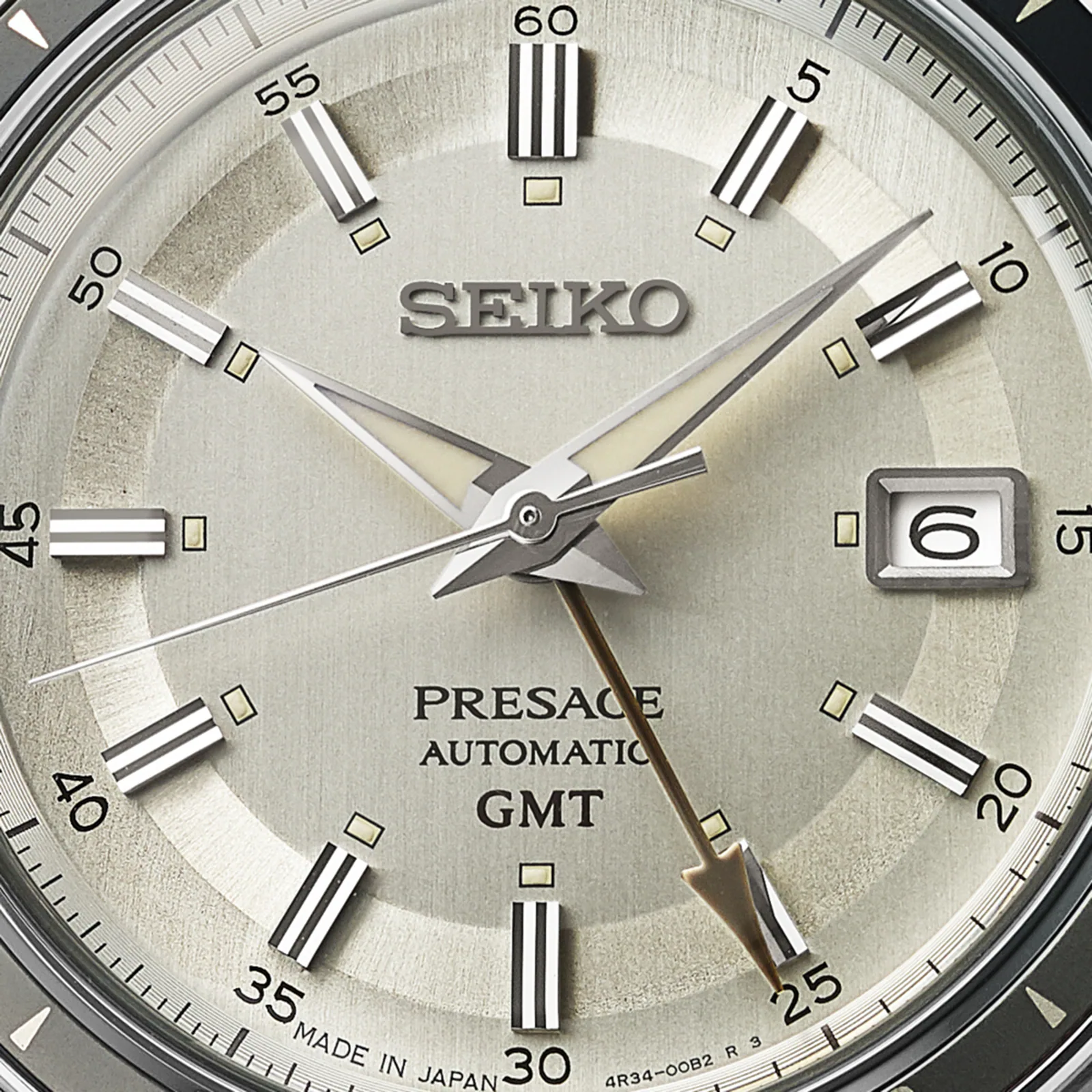 Seiko Presage SSK011J1 'Stone' Style 60s Road Trip Gmt 41mm Mens Watch Cream