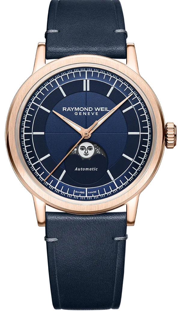 Raymond Weil Watch 2945-PC5-50001 Millesime Automatic Moon Phase 39.5mm Mens Blue