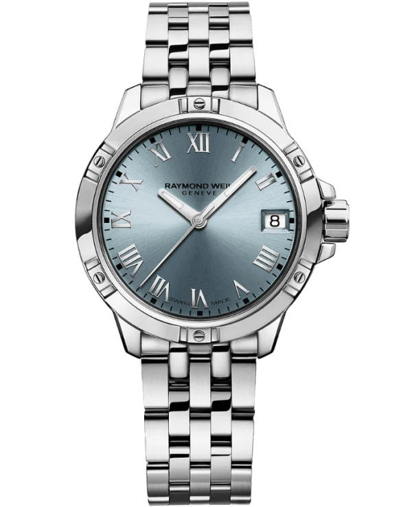 Raymond Weil 5960-ST-00500 Tango Classic Ladies Quartz Blue Dial Steel Date Watch, 30mm Stainless steel bracelet, Blue dial, Roman numerals