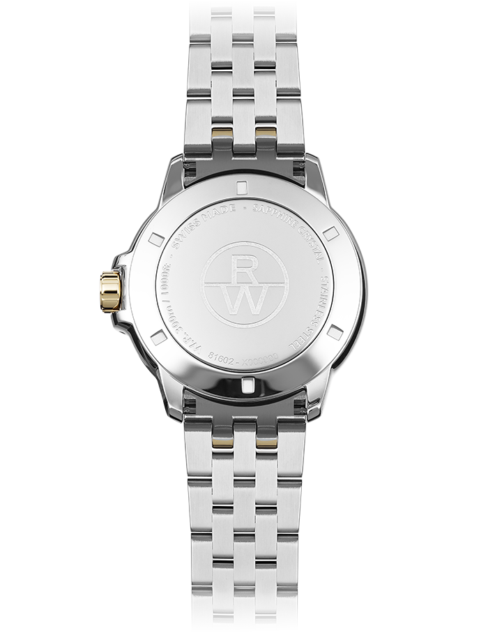 Raymond Weil 8160-STP-30041 Tango Classic Men's Quartz Two-Tone Bracelet Watch, 41mm Stainless Steel Bracelet, Yellow Gold PVD, White Dial, Indexes, Date