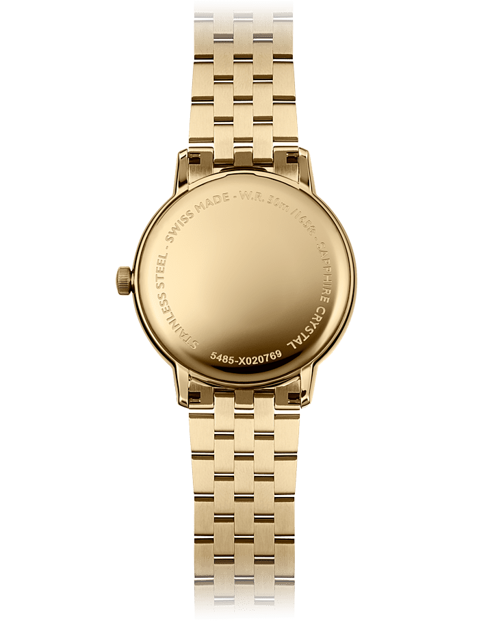 Raymond Weil 5485-P-00359 Toccata Men's Classic Gold PVD White Dial Quartz Watch, 39 mm Stainless Steel With Yellow Gold PVD Plated Case, White Dial, Applied Roman Numeral Indexes, Railway-Track Chapter Ring