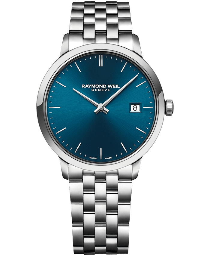 Raymond Weil 5485-ST-50001 Toccata Men's Classic Steel Blue Dial Quartz Watch, 39mm Stainless Steel, Blue Dial, Silver Indexes