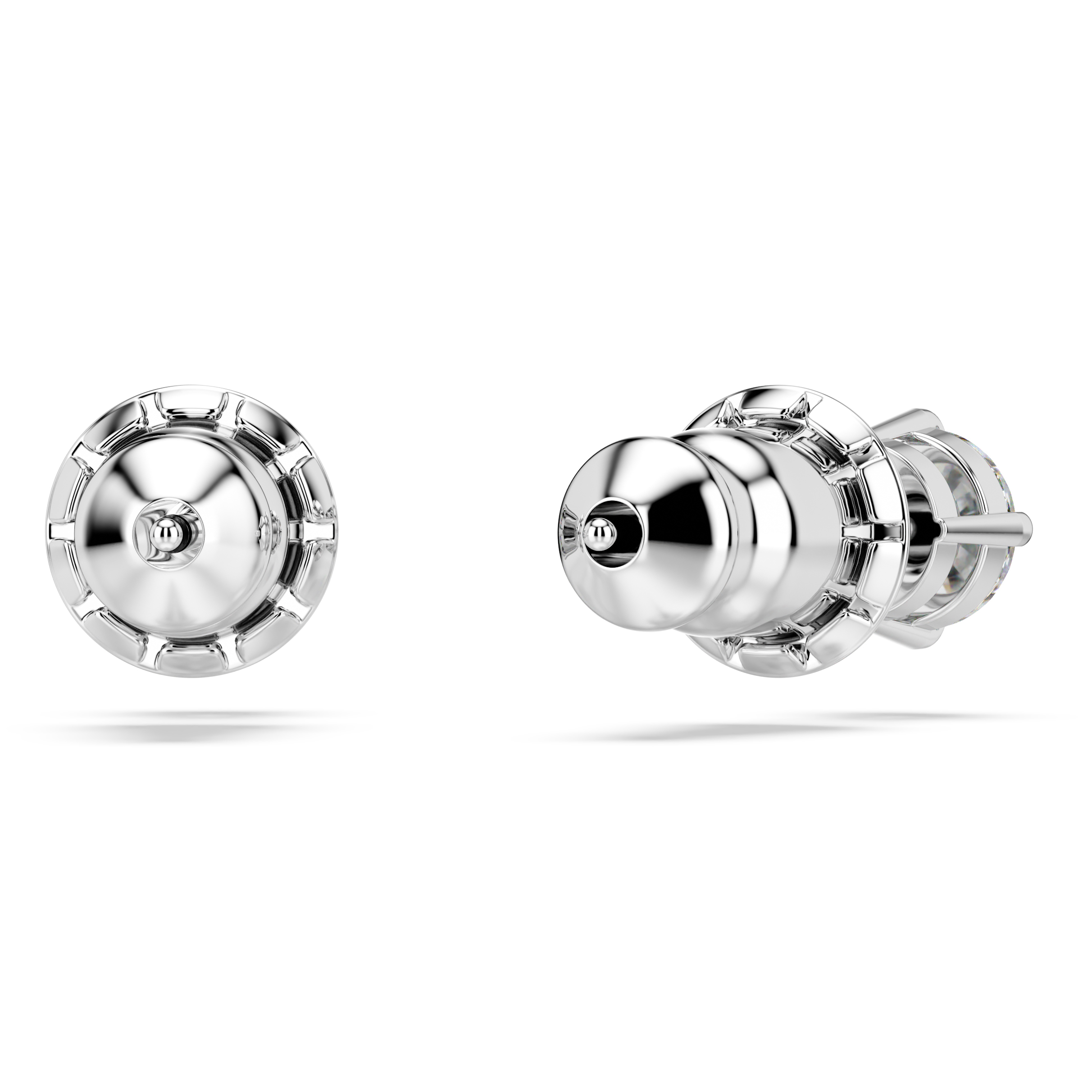 Swarovsk 5408436 Stilla Attract Stud Earrings, Round Cut, White, Rhodium Plated