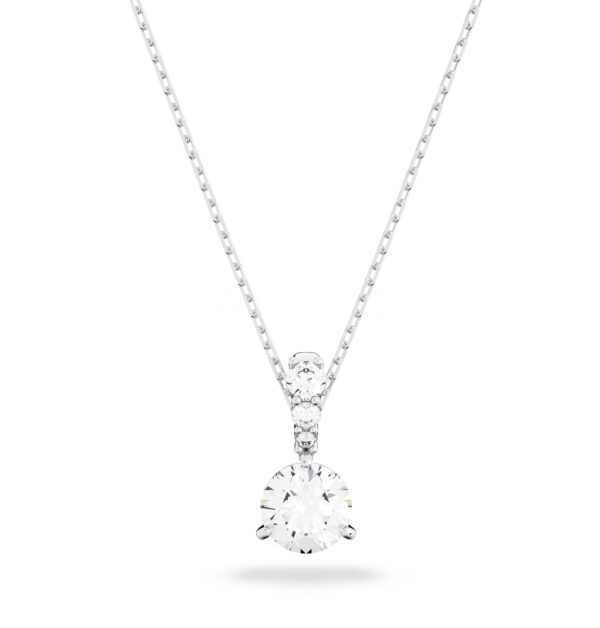 Swarovsk Stilla Pendant, Round Cut, White, Rhodium Plated