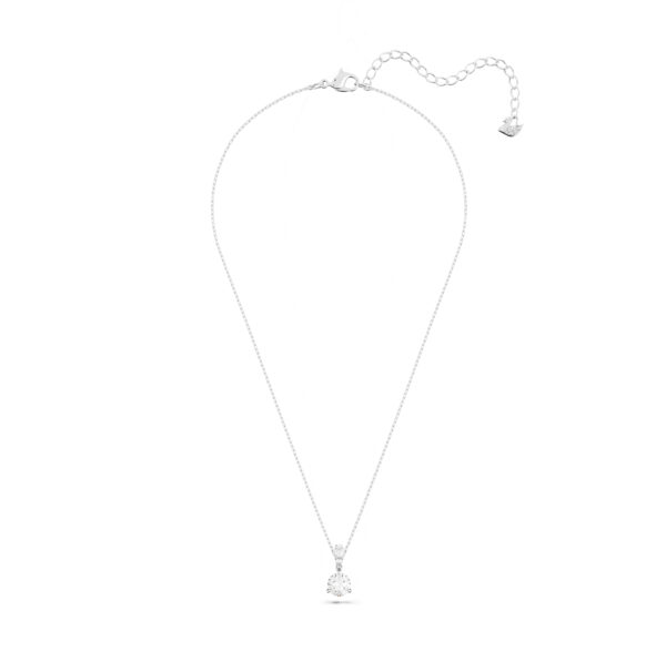 Swarovsk Stilla Pendant, Round Cut, White, Rhodium Plated