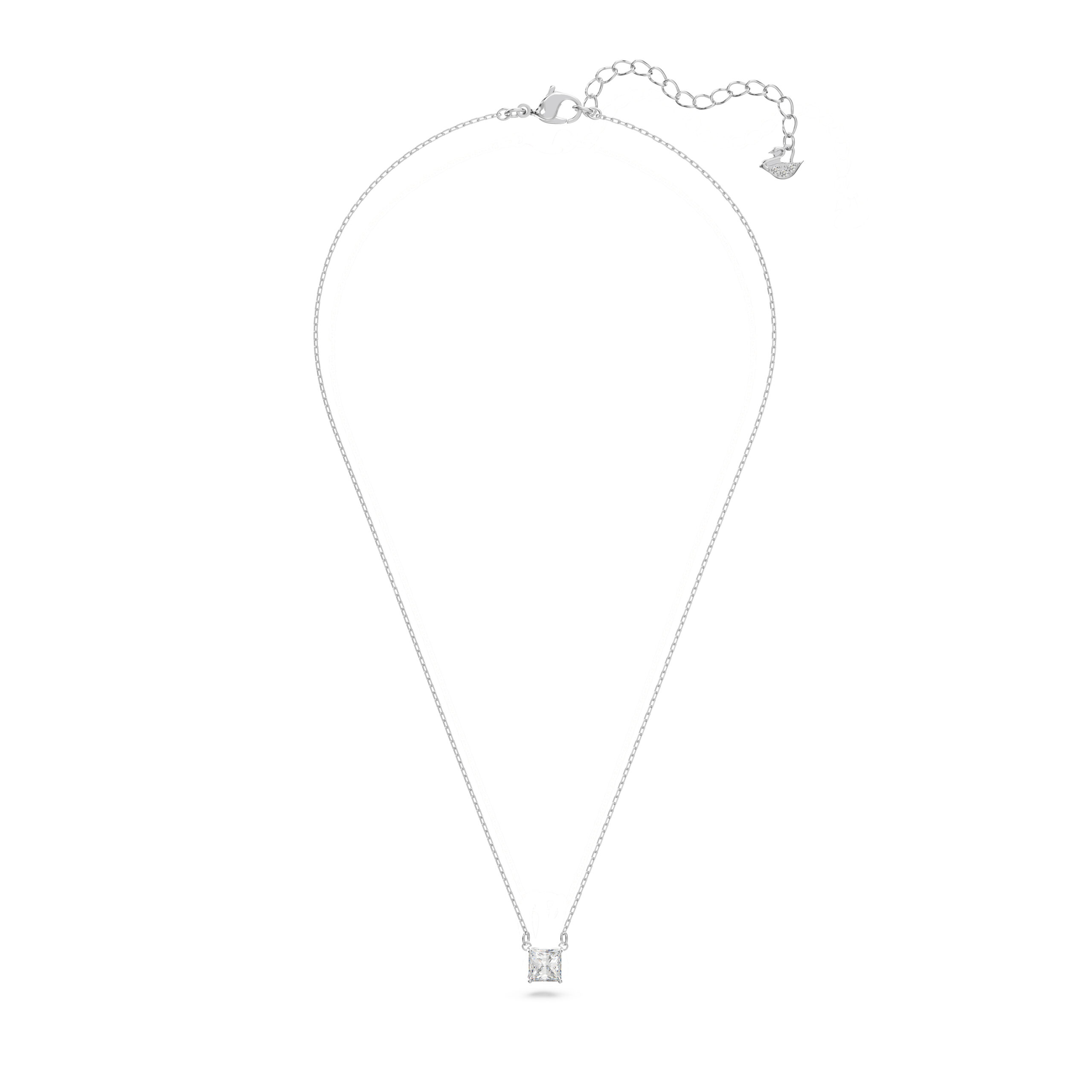 Swarovsk 5510696 Stilla Attract necklace, Square cut, White, Rhodium plated