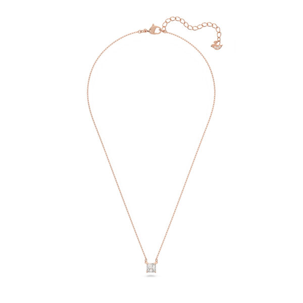 Swarovsk 5510698 Stilla Attract necklace, Square cut, White, Rose gold-tone plated