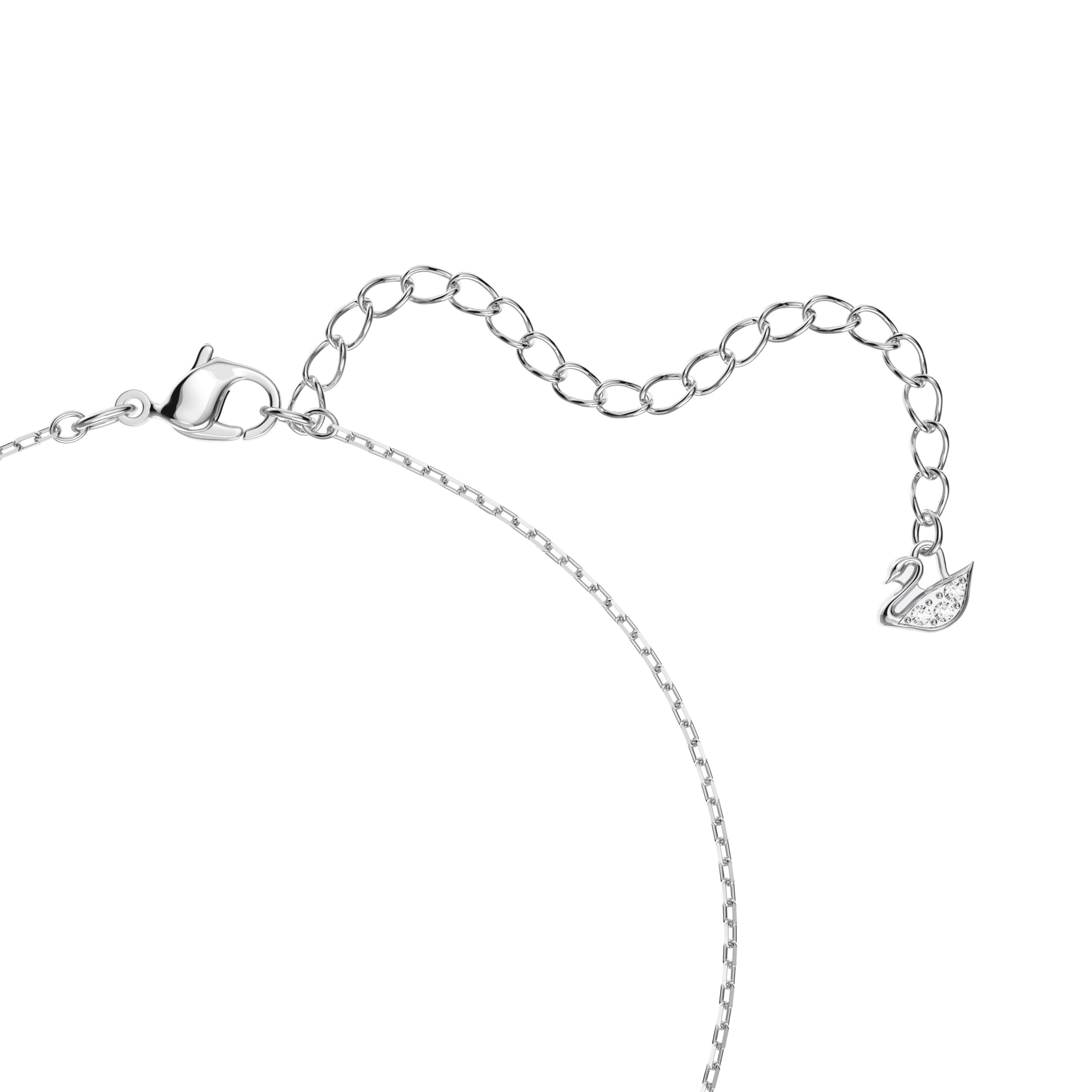 Swarovsk 5514421 Swan necklace, Swan, White, Rhodium plated