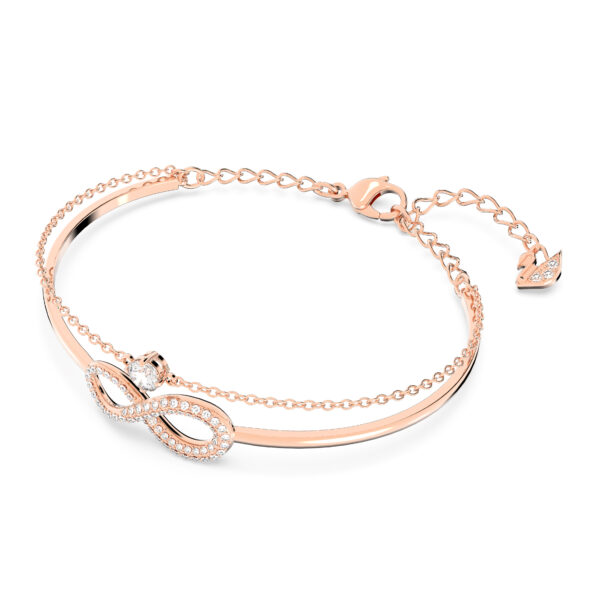 Swarovsk 5518871 Hyperbola bangle, Infinity, White, Rose gold-tone plated