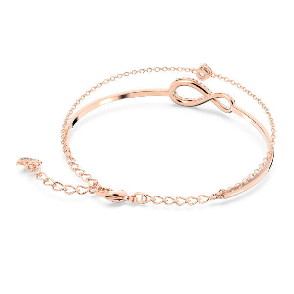 Swarovsk 5518871 Hyperbola bangle, Infinity, White, Rose gold-tone plated