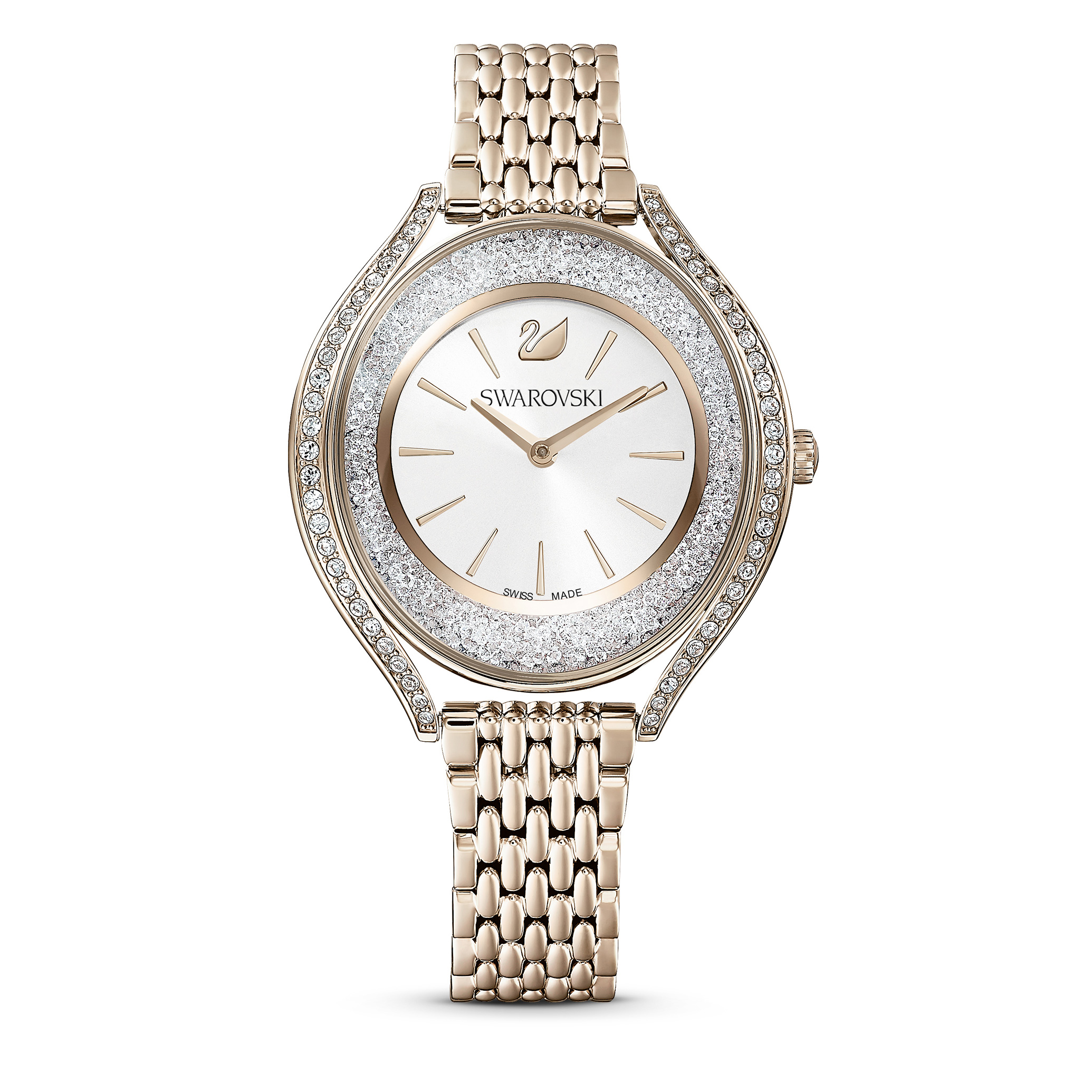 Swarovsk 5519456 Crystalline Aura Watch, Swiss Made, Metal Bracelet, Gold Tone, Champagne Gold-tone Finish