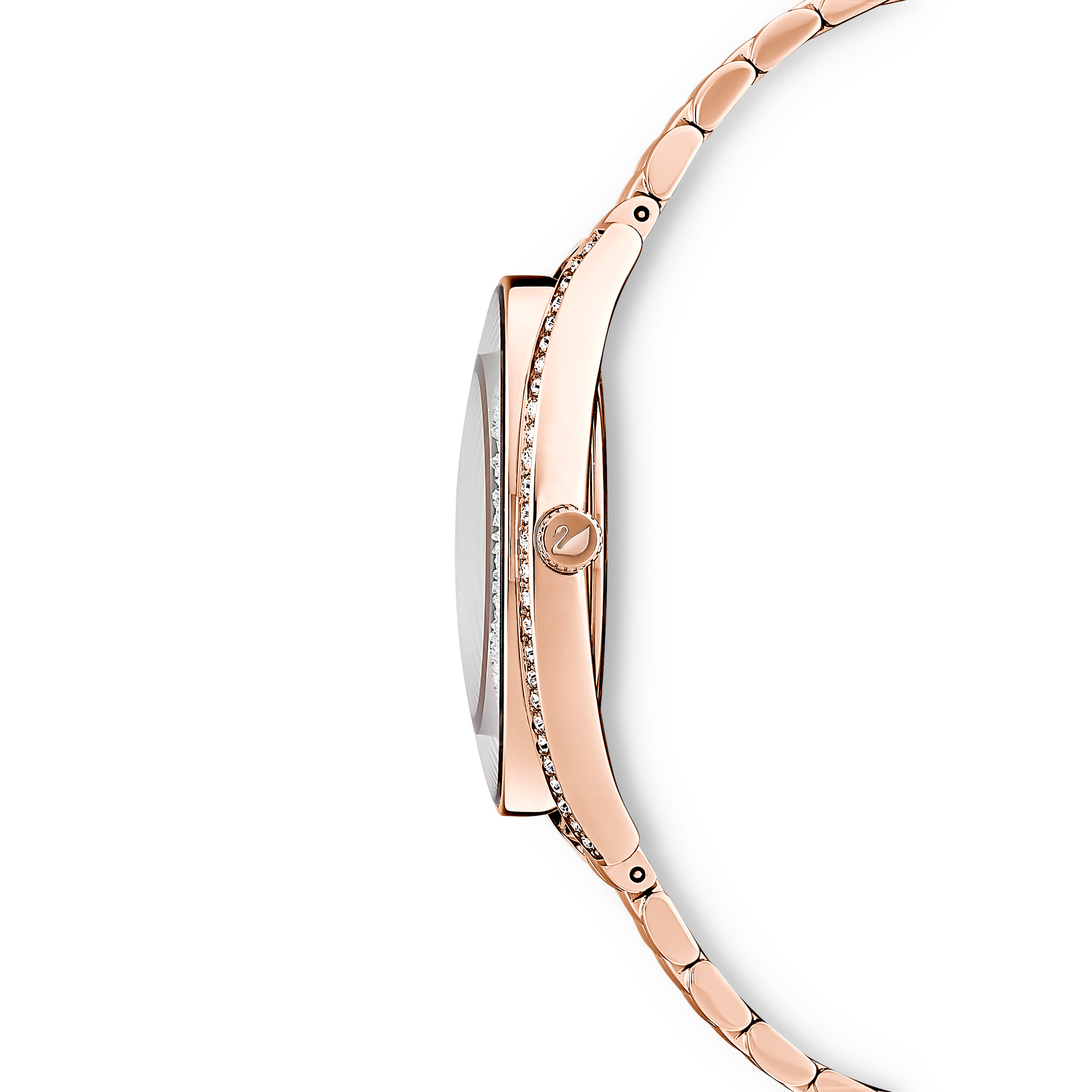 Crystalline Aura watch, Swiss Made, Metal bracelet, Rose gold tone, Rose gold-tone finish