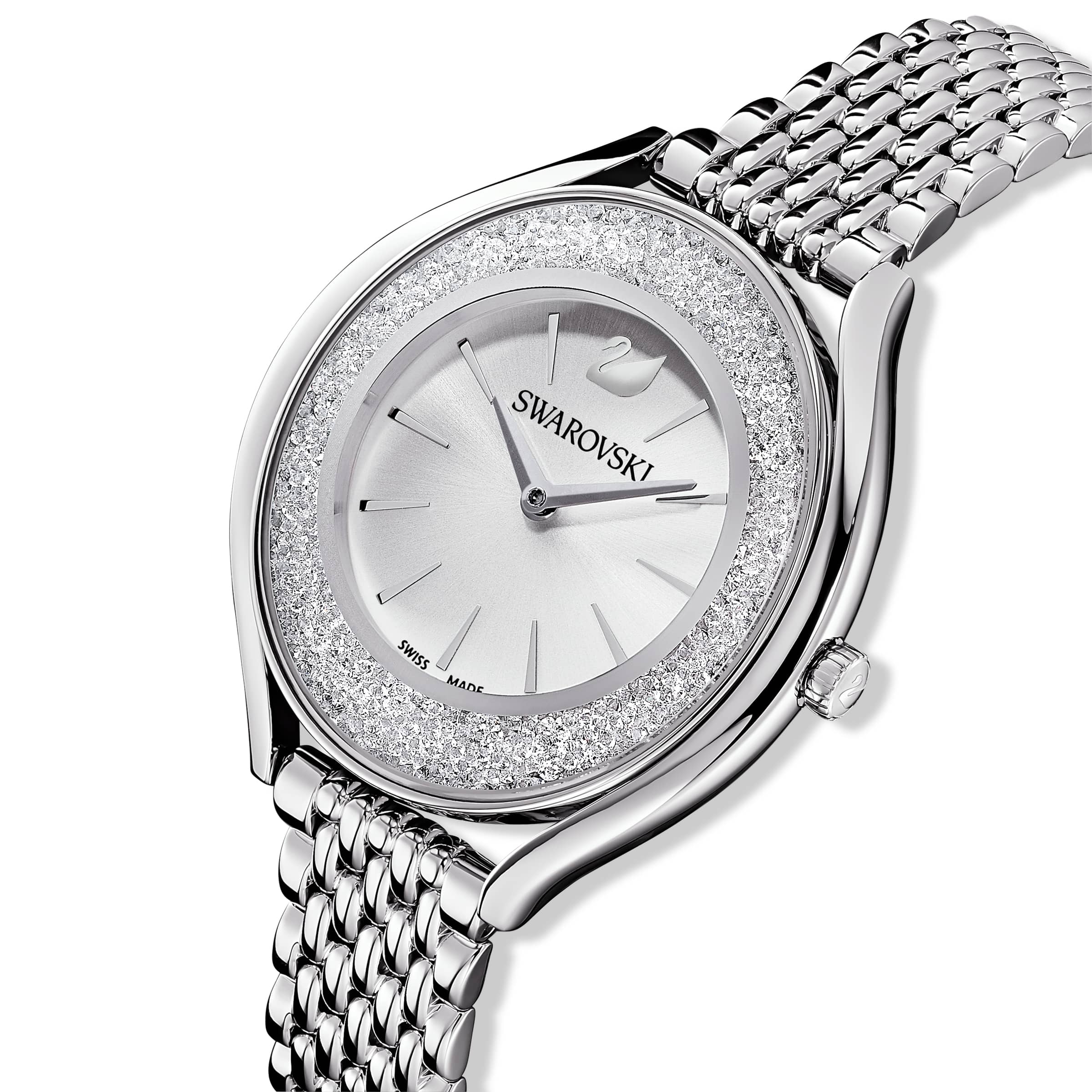 Swarovsk 5519462 Crystalline Aura watch, Swiss Made, Metal bracelet, Silver tone, Stainless steel