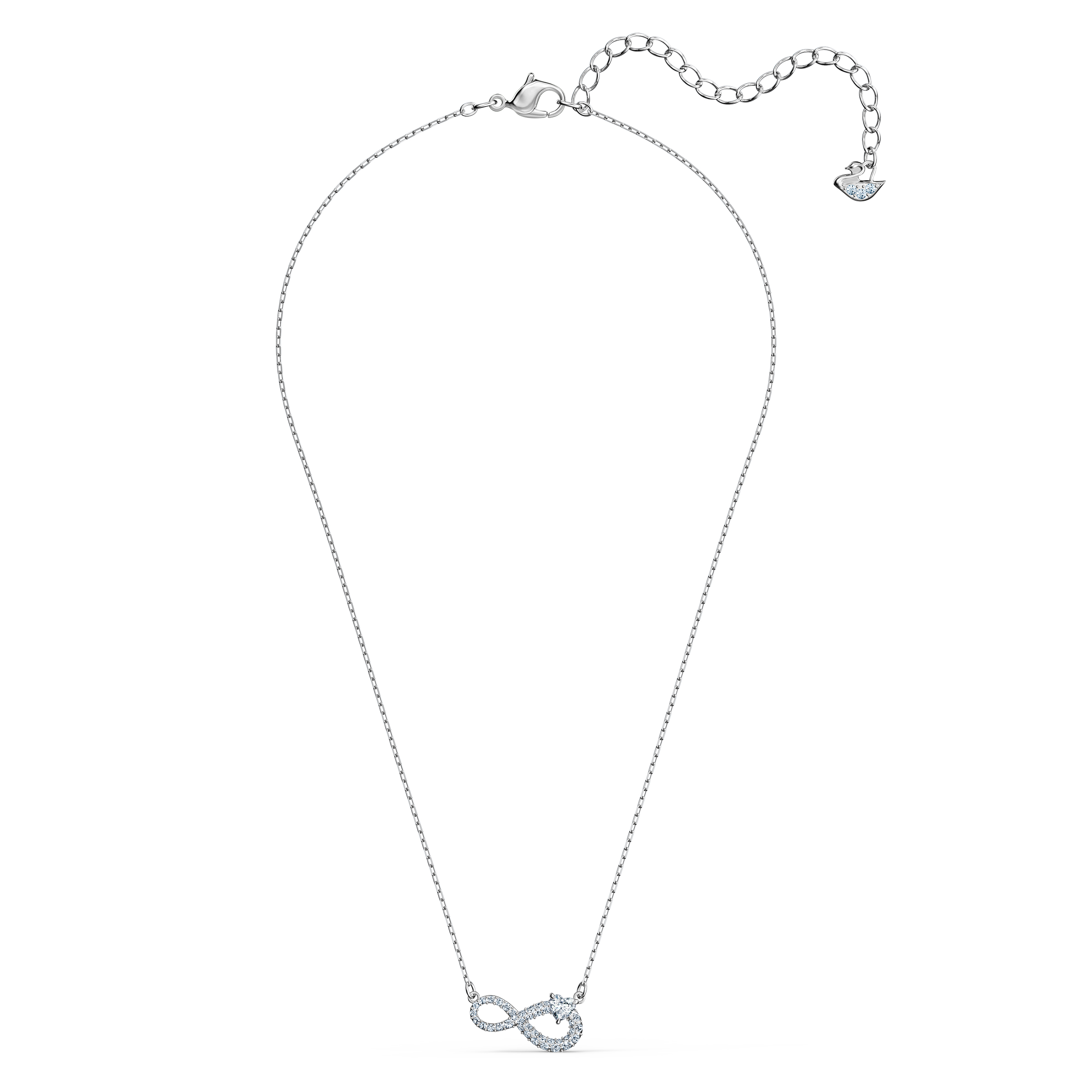 Swarovsk 5520576 Hyperbola necklace, Infinity, White, Rhodium plated