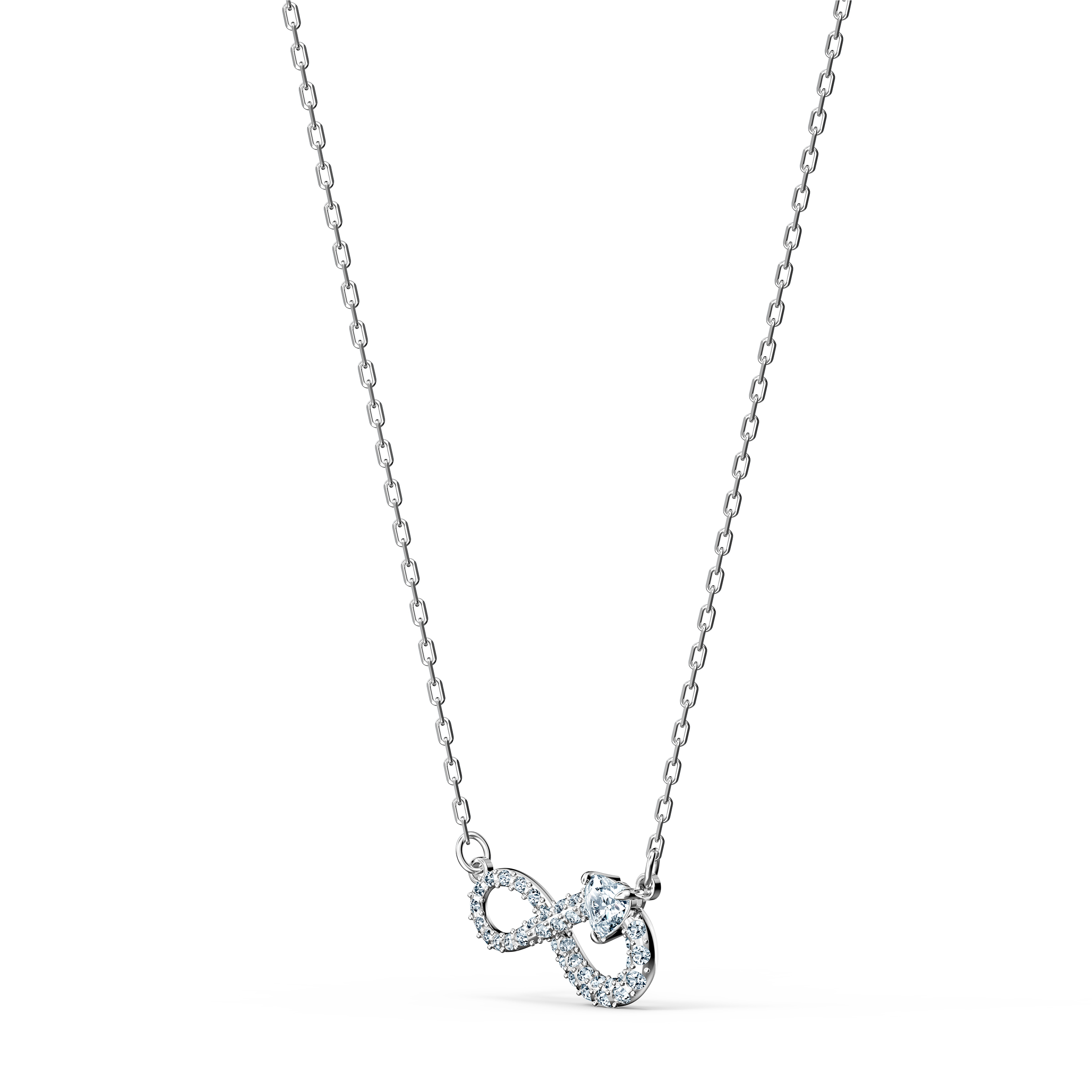 Swarovsk 5520576 Hyperbola necklace, Infinity, White, Rhodium plated