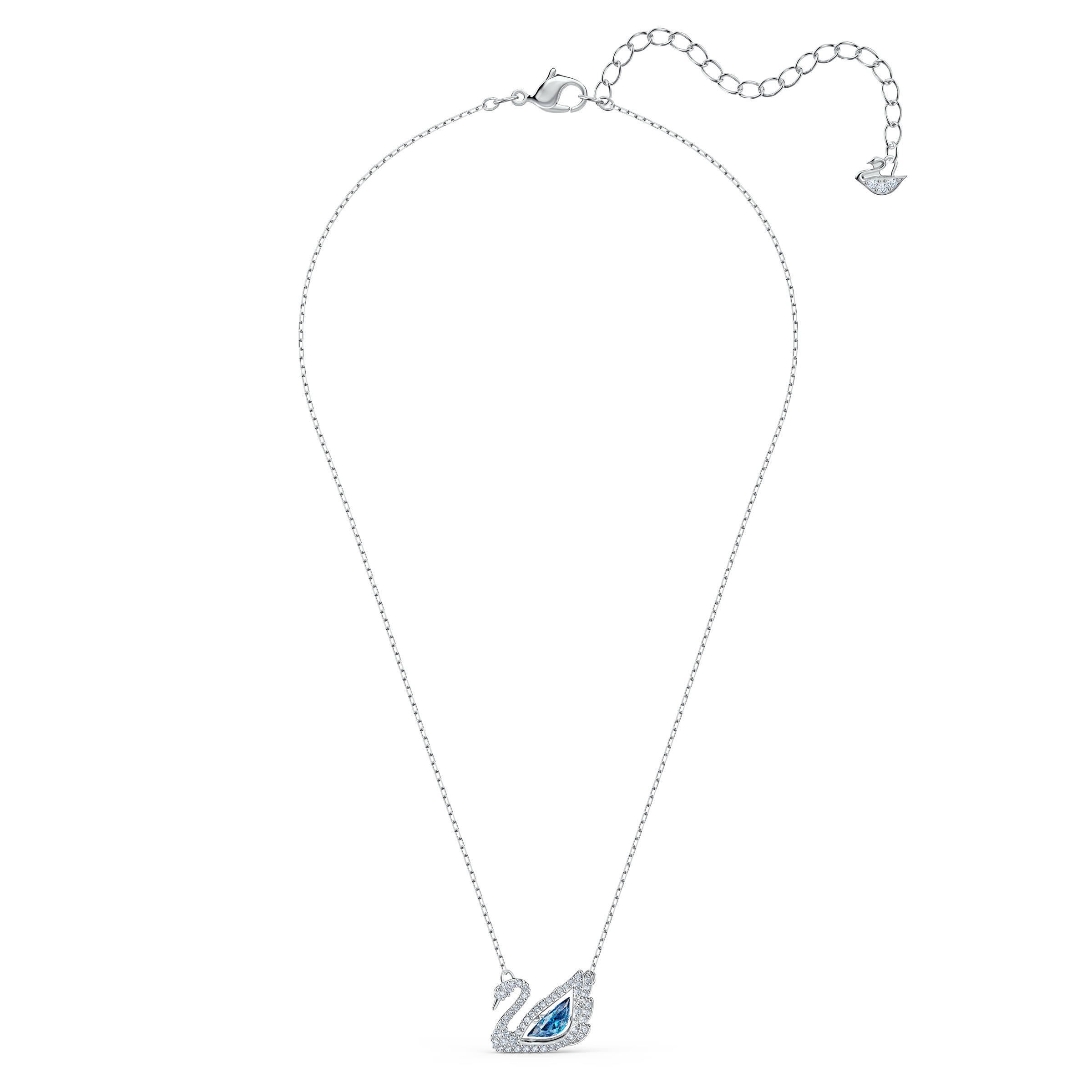 Swarovsk 5533397 Swan Necklace, Swan, Blue, Rhodium Plated