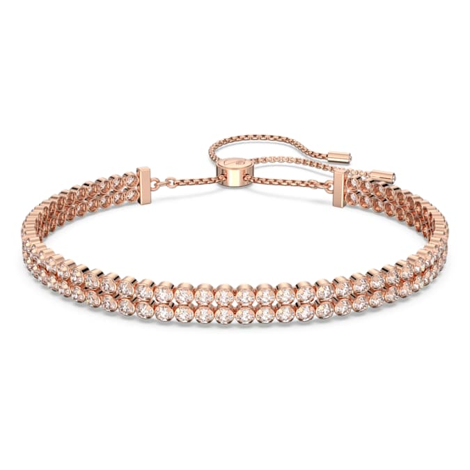 Swarovsk 5224182 Matrix Tennis Bracelet, Round Cut, White, Rose Gold-tone Plated