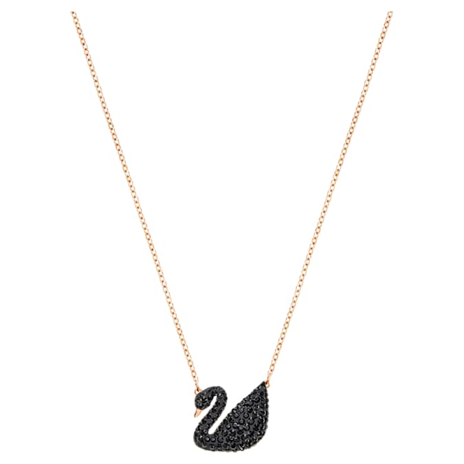 Swarovsk 5204134 Swan pendant, Swan, Black, Rose gold-tone plated