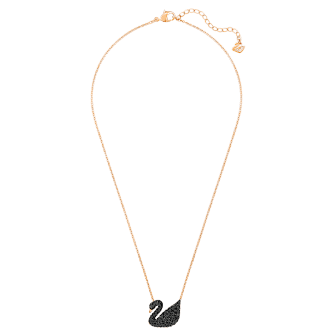 Swarovsk 5204134 Swan pendant, Swan, Black, Rose gold-tone plated